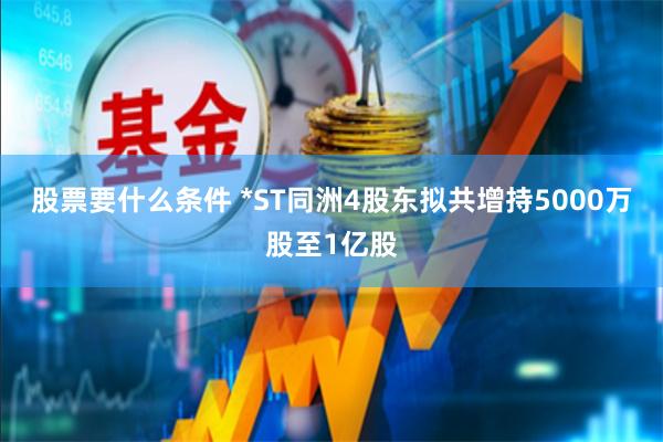 股票要什么条件 *ST同洲4股东拟共增持5000万股至1亿股