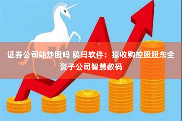 证券公司能炒股吗 鸥玛软件：拟收购控股股东全资子公司智慧数码