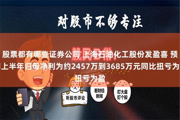 股票都有哪些证券公司 上海石油化工股份发盈喜 预期上半年归母净利为约2457万到3685万元同比扭亏为盈